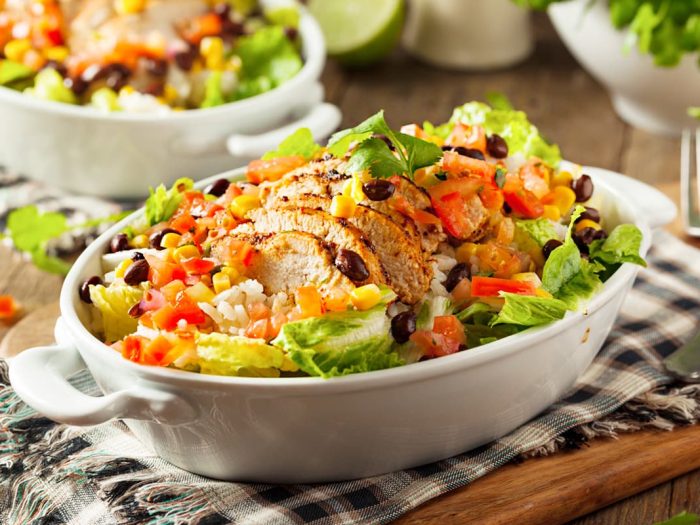 Burrito de pollo en bowl