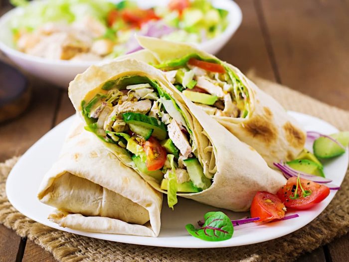 Wraps de pollo fresco